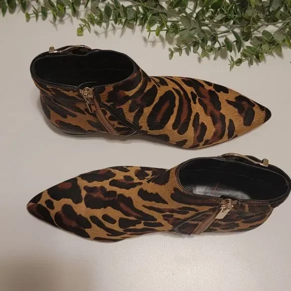 Sole Society Keema Fur Leopard Print Booties - Picture 12 of 13